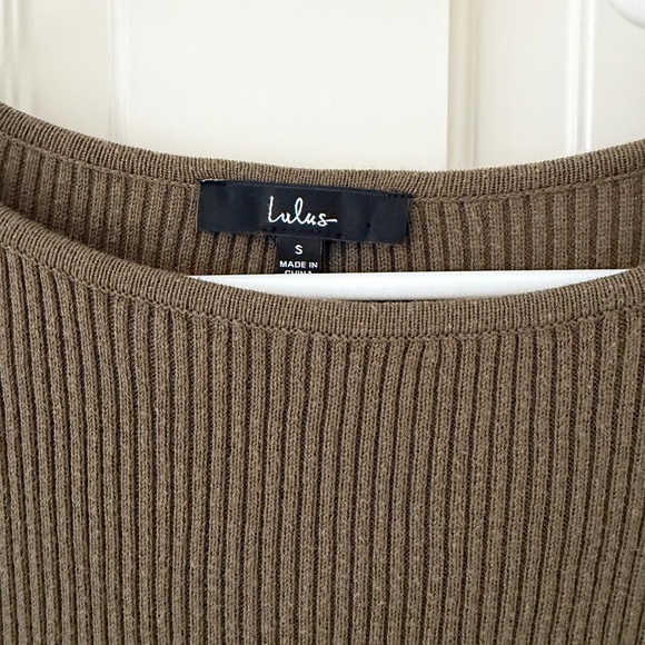 Lulus Snowed In Olive Green Side-button Sweater Dress - Size S - Picture 3 of 3